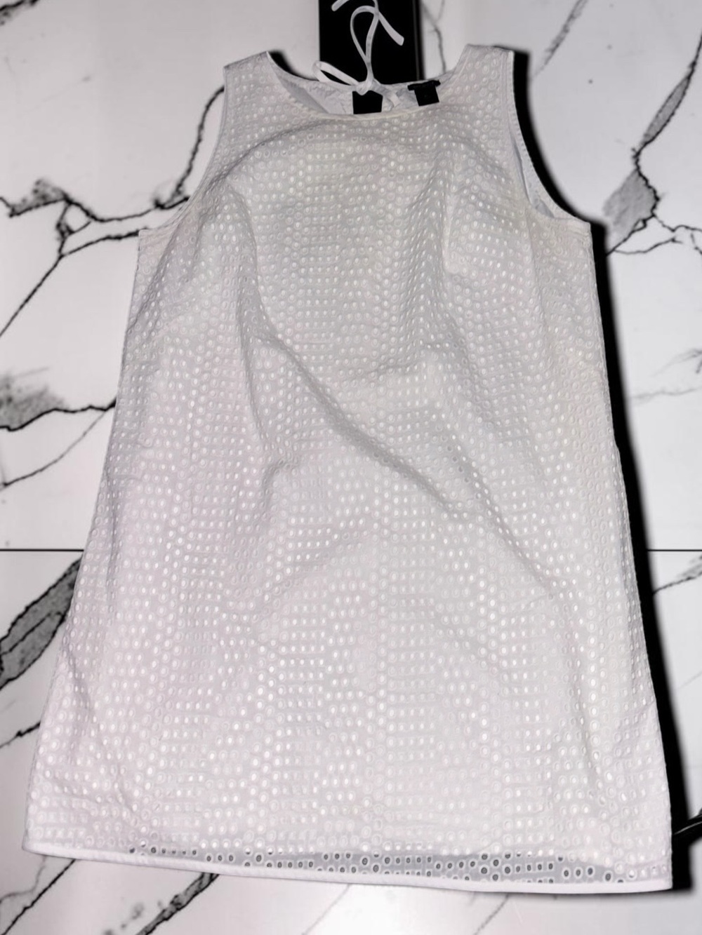 Ann Taylor White Eyelet Sleeveless Midi Dress, P2P:22”, L:37.5”